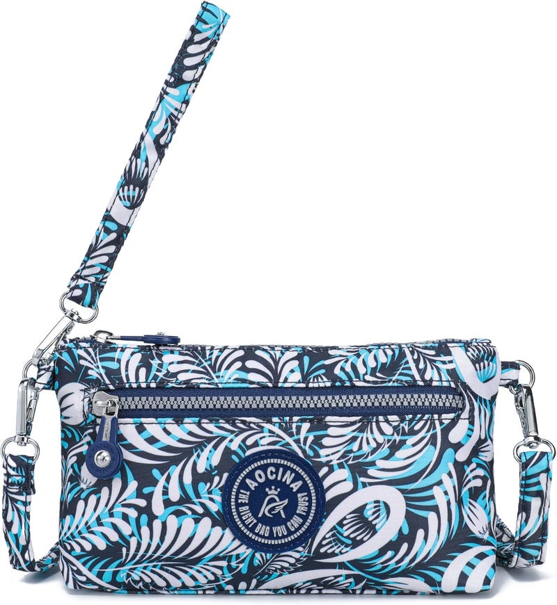 AOCINA Small Wristlet Wallet for Women RFID Blocking Crossbody Purse Gifts for Valentines Day Nylon Cell Phone Purses - Image 1